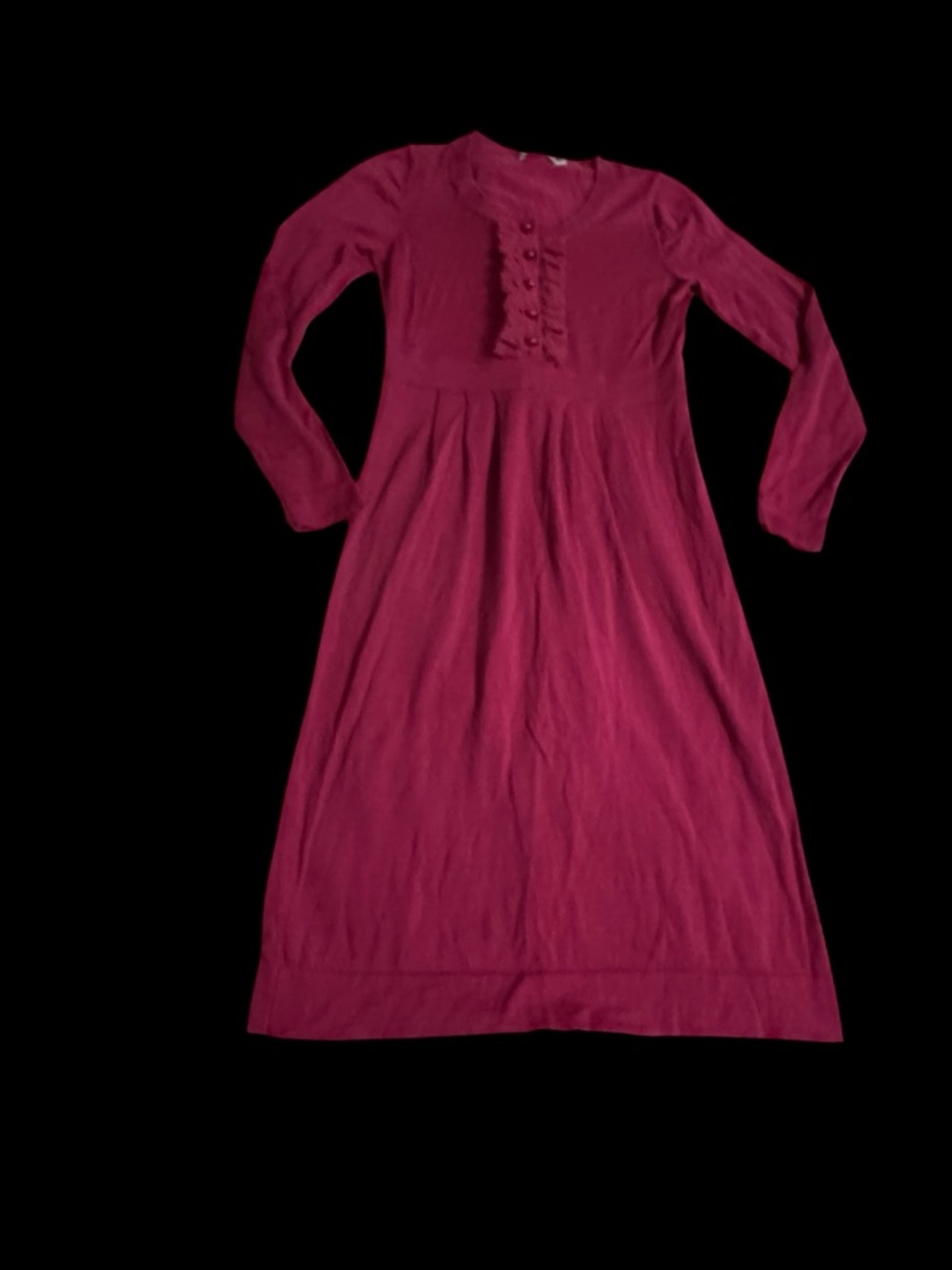 Boden Raspberry Long-Sleeve Midi Dress